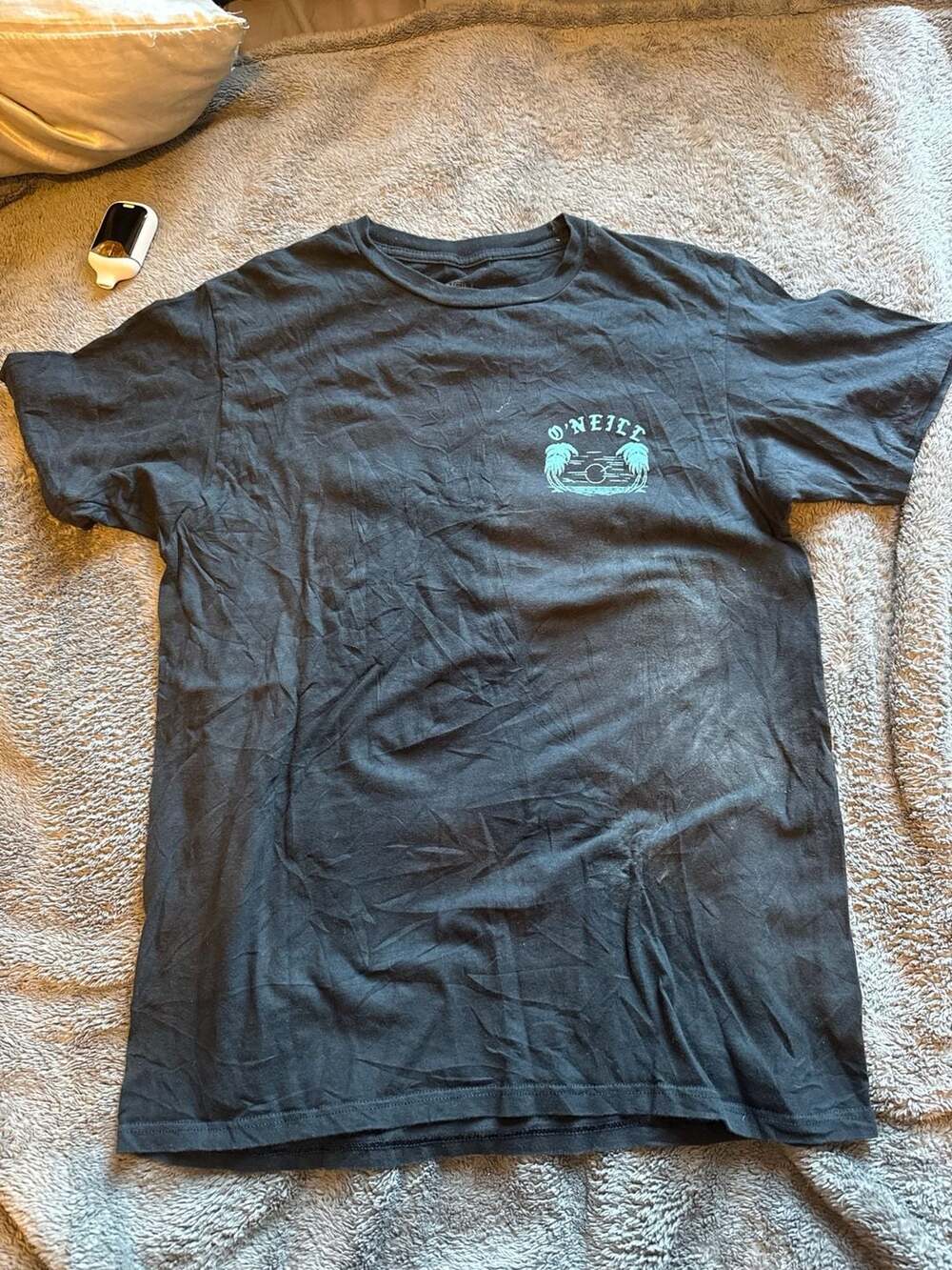 O'Neill T-Shirt Size Medium Black Palm Tree Sunset Graphic Tee